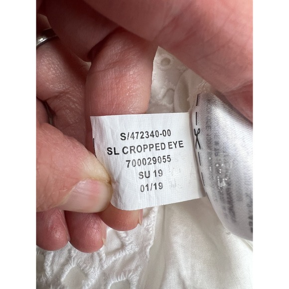 Banana Republic Jumpsuit Womens 4 Sleeveless Cropped Eyelet Lace Back Zip Dressy - Picture 10 of 13